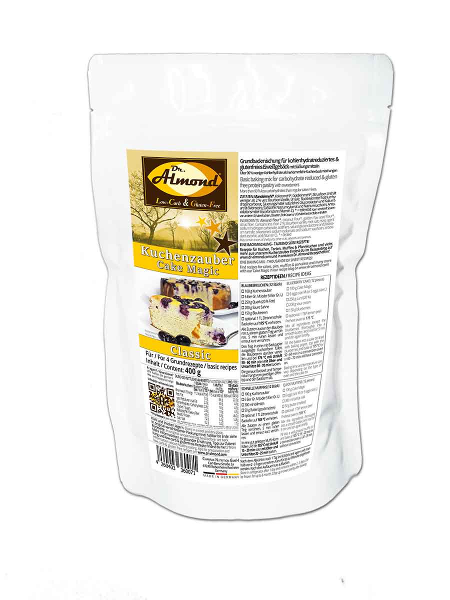 KUCHENZAUBER Classic Backmischung für Kuchen, Muffins, Pfannkuchen und mehr – low-carb, glutenfrei, sojafrei, keto Kuchenmischung – Bild 3