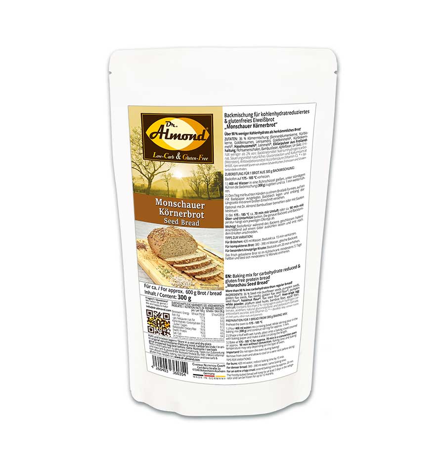 Monschauer Körnerbrot low-carb keto glutenfrei paleo Eiweißbrot Backmischung keto – Bild 3