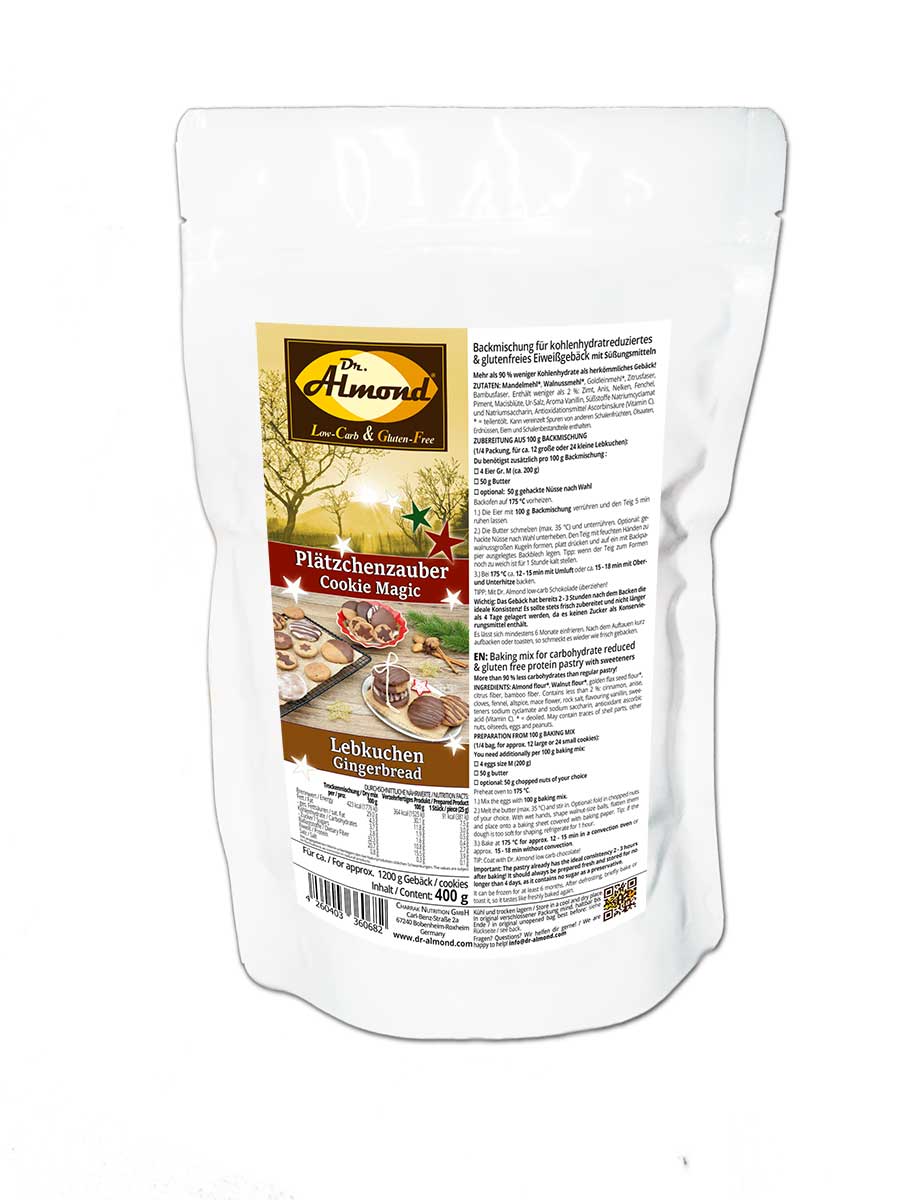 Plätzchenzauber Backmischung LEBKUCHEN Weihnachtskekse low-carb keto glutenfrei OHNE Zuckerzusatz – Bild 2