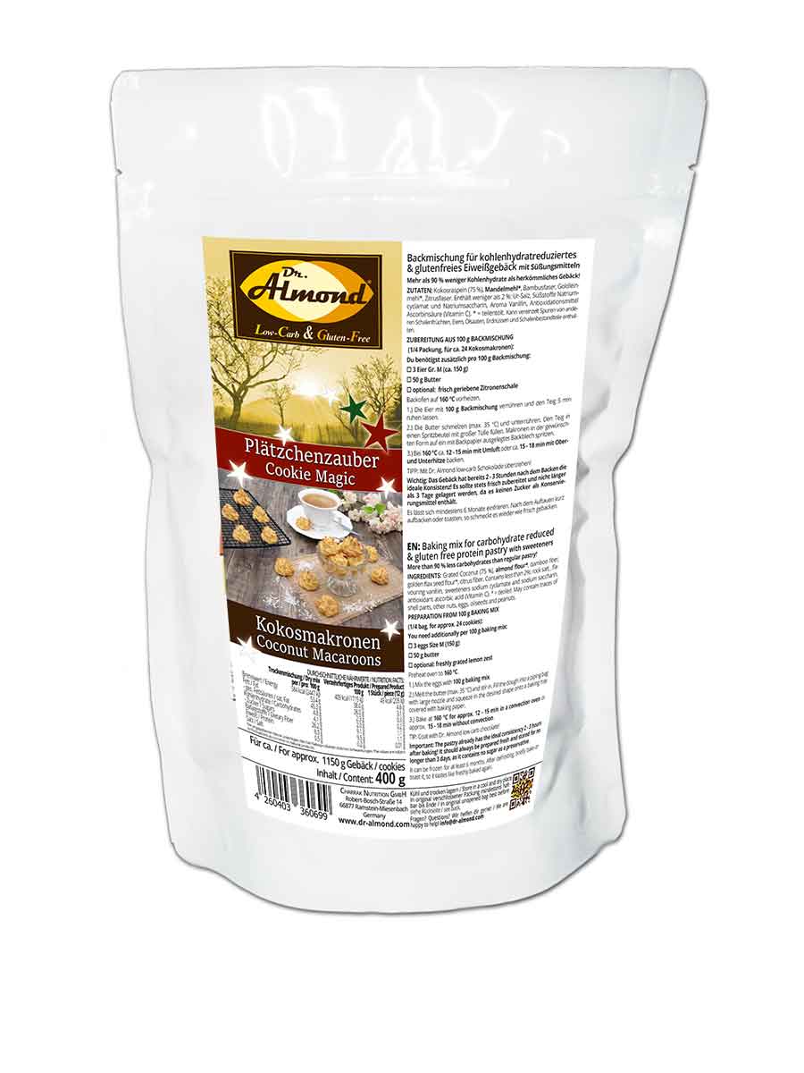 Plätzchenzauber Backmischung KOKOSMAKRONEN Weihnachtskekse low-carb keto glutenfrei OHNE Zuckerzusatz LIMITED EDITION – Bild 2
