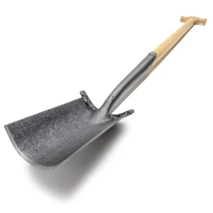 1786 – Grabespaten „Englische Form“ mit Tritt – 80 cm Eschen-T-Stiel