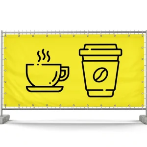 Kaffeestand / Coffee Stand – Festival Bauzaunbanner – Werbebanner