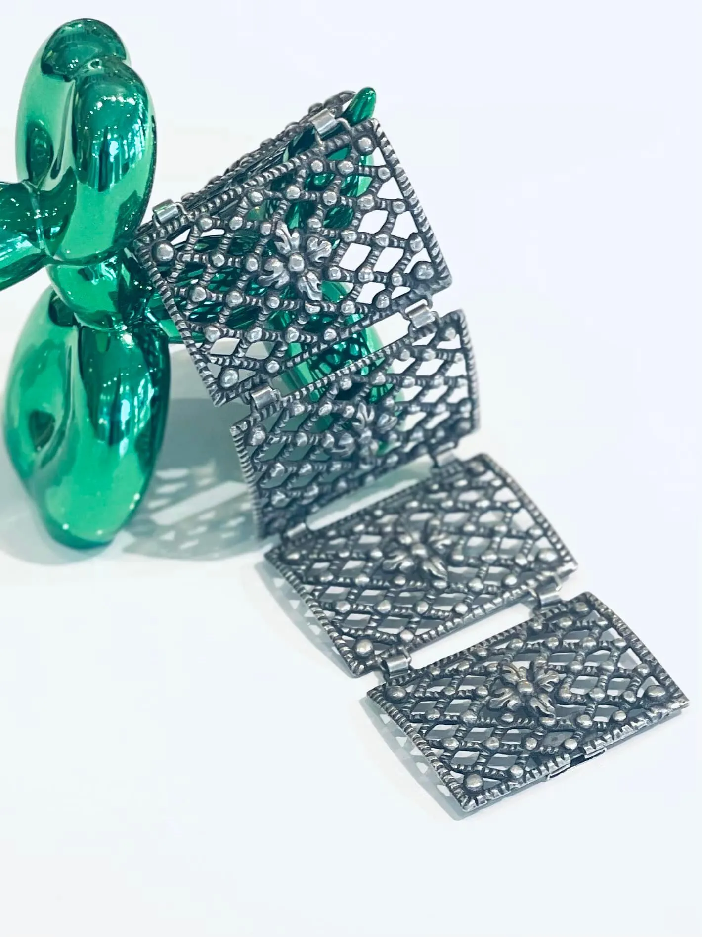 Großes außergewöhnliches Silberarmband – Bild 7