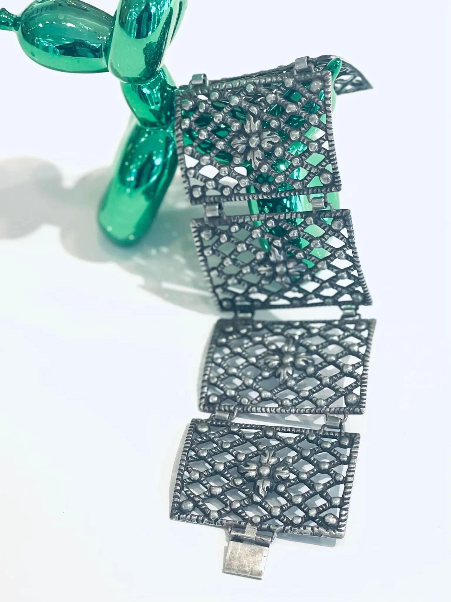 Großes außergewöhnliches Silberarmband – Bild 5