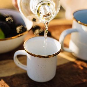 Emaille-Espressotasse in Egg Shell, 2er Set