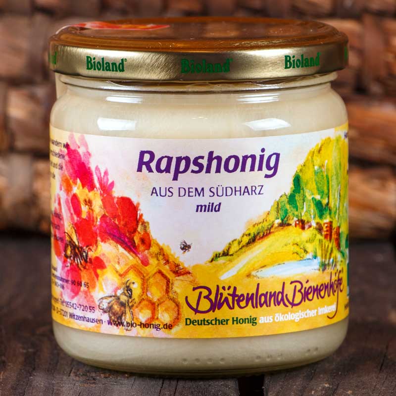 Echter Deutscher Rapshonig aus dem Südharz, Bioland, 500g, lecker, streichzart feinstcremig