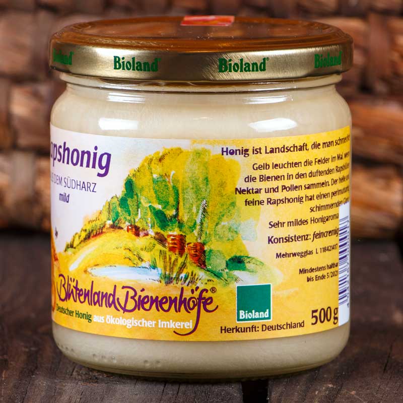 Echter Deutscher Rapshonig aus dem Südharz, Bioland, 500g, lecker, streichzart feinstcremig – Bild 2