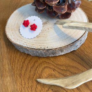 Bollenhut Ohrringe rot