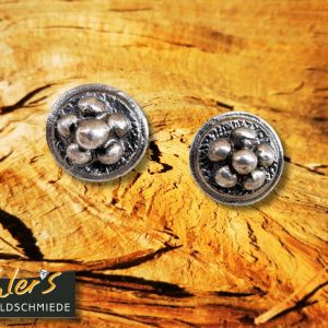 Schwarzwälder Bollenhut Ohrstecker klein. (6,3 mm Durchmesser) Echtsilber massiv