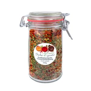 12 x 100g Bella Italia – ehem. Süditalienische Gewürzmischung – scharf – im Einmachglas