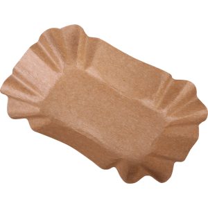 Pappschale eckig braun, Biowachs beschichtet 13×17,5x3cm, 250 Stück/Pack
