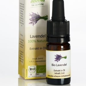 Lavendel Aroma Bio, 100% natürlich, Extrakt in Öl (5ml) = 75 Teelöffel Lavendelblüten; Bio-Kontrollstelle: DE-ÖKO-006