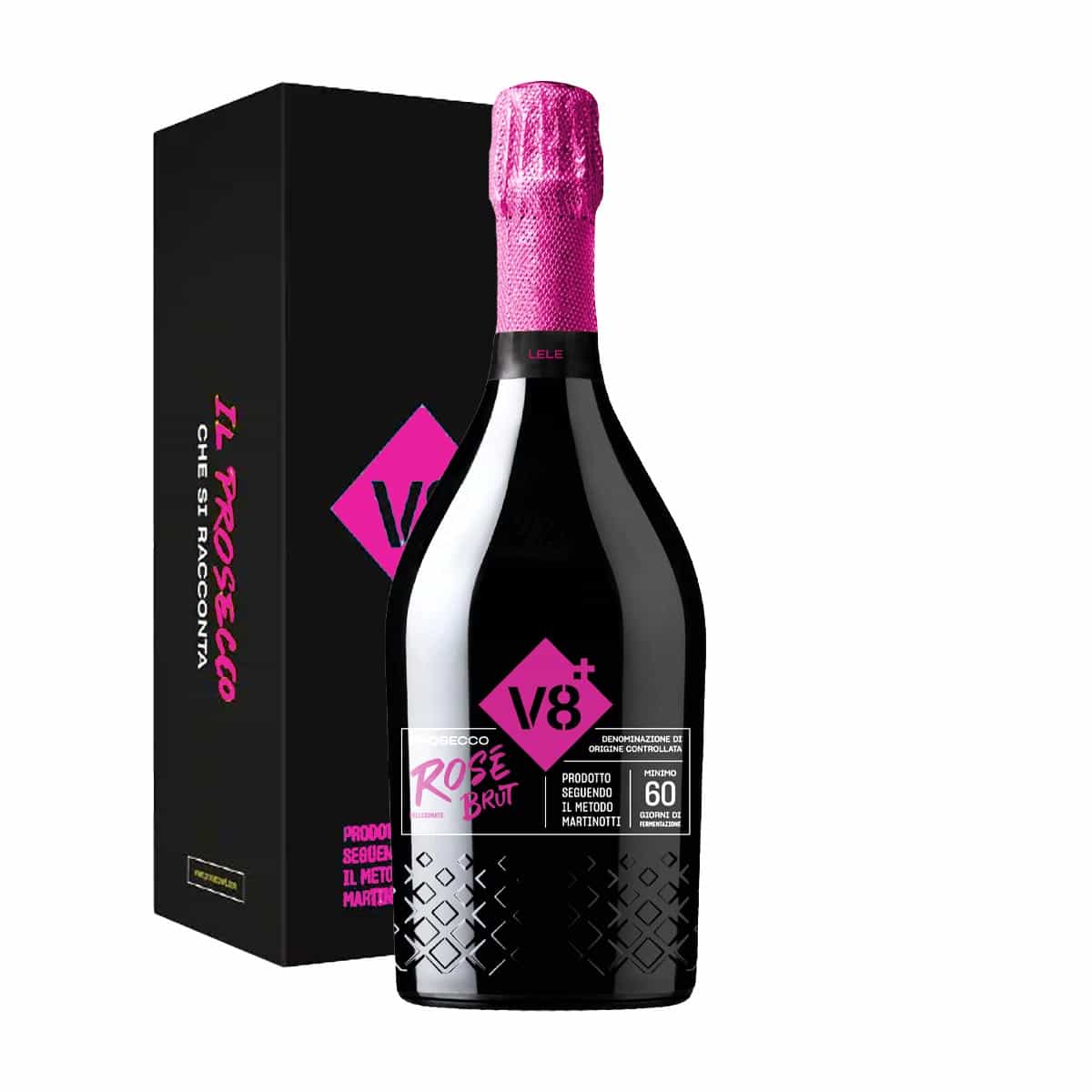 V8+ Lele Prosecco DOC Rosé Millesimato Brut im Geschenkkarton 1,5l