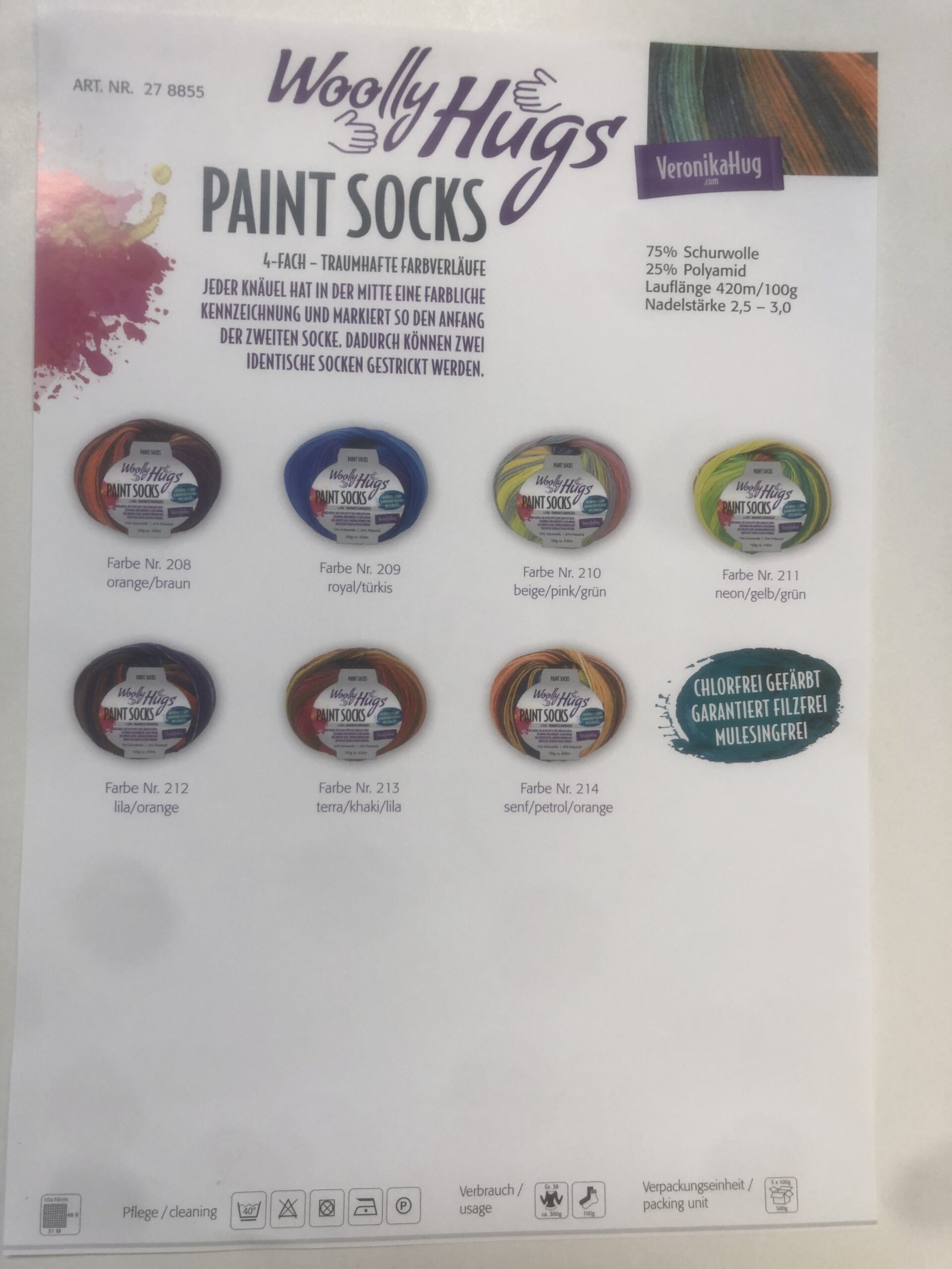 Woolly Hugs PAINT SOCKS 100g – Bild 3