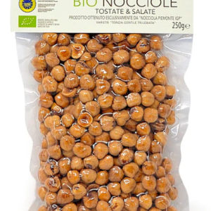 geröstete und gesalzene bio Haselnüsse del Piemonte La Tonda I.G.P. – vakumiert verpackt 250g