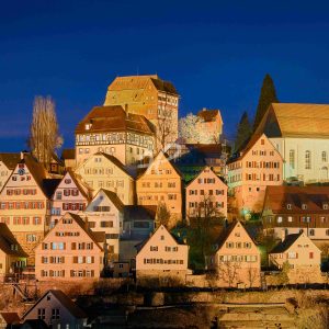 Blick zum Altensteig in der Nacht