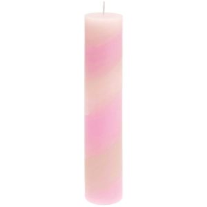 Stabkerze gestreift Rosa/Pink