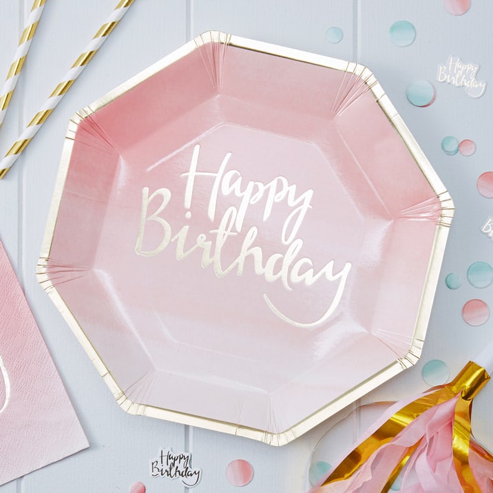 Papierteller pastell “Happy Birthday” – Bild 2