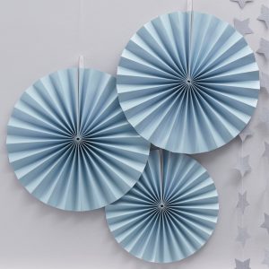 Deko-Fächer pastellblau (3er-Set)