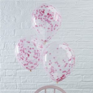 Konfetti Luftballons mit Konfetti in pink