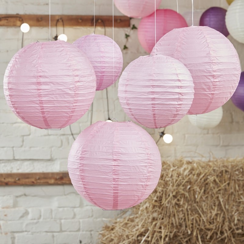 Papierlaternen-Set pink BOHO Hochzeit